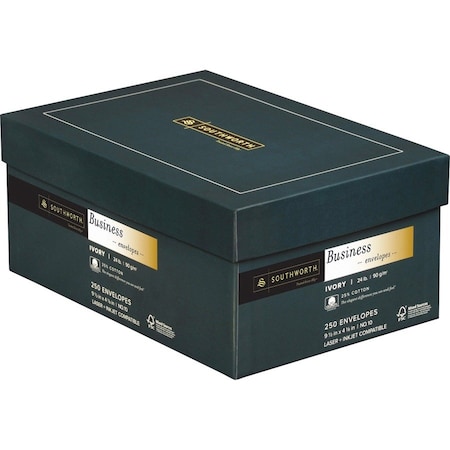 Southworth Envelope, 25%Cttn, #10, Iy, 250, PK4 SOUJ404I10